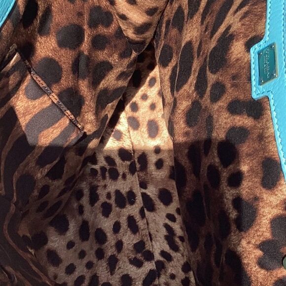 DOLCE & GABBANA BLUE LEATHER SHOULDER SATCHEL TOTE BAG - Picture 15 of 16